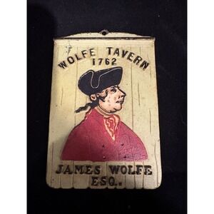 VTG 1960's Metal Sign Reproduction Of Colonial 1762 Wolfe Tavern James Wolfe ESQ